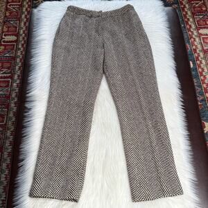 Calvin Klein Collection Vintage Black and White Wool Herringbone Trousers